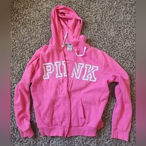 PINK full zip up hoodie